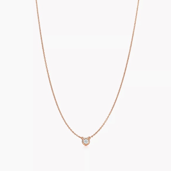 Tiffany 18k Rose Gold Diamond Necklace - Picture 2 of 2